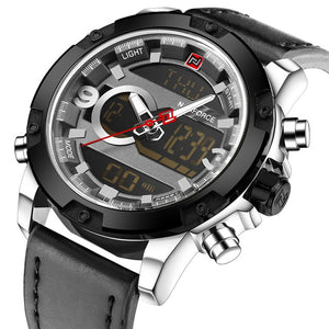 Free-Shipping NAVIFORCE Luxury Brand Men Analog Digital Leather Sports Watches Men's Army Military Watch Man Quartz Clock Relogio Masculino