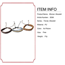 Load image into Gallery viewer, Free-Shipping Fashion Women Multilayer Handmade Wristband Leather Bracelet Bangle A