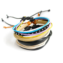 Load image into Gallery viewer, Free-Shipping Fashion Women Multilayer Handmade Wristband Leather Bracelet Bangle A