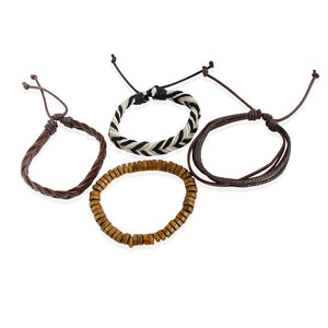 Free-Shipping Fashion Women Multilayer Handmade Wristband Leather Bracelet Bangle A