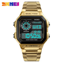 Load image into Gallery viewer, Free-Shipping SKMEI Men Sports Watches Count Down Waterproof Watch Stainless Steel Fashion Digital Wristwatches Male Clock Relogio Masculino