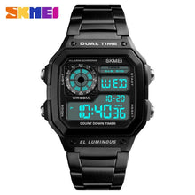 Load image into Gallery viewer, Free-Shipping SKMEI Men Sports Watches Count Down Waterproof Watch Stainless Steel Fashion Digital Wristwatches Male Clock Relogio Masculino