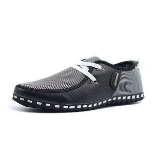 Free-Shipping Men Casual Shoes Breathable Light Flats Shoes Leather Loafers Slip