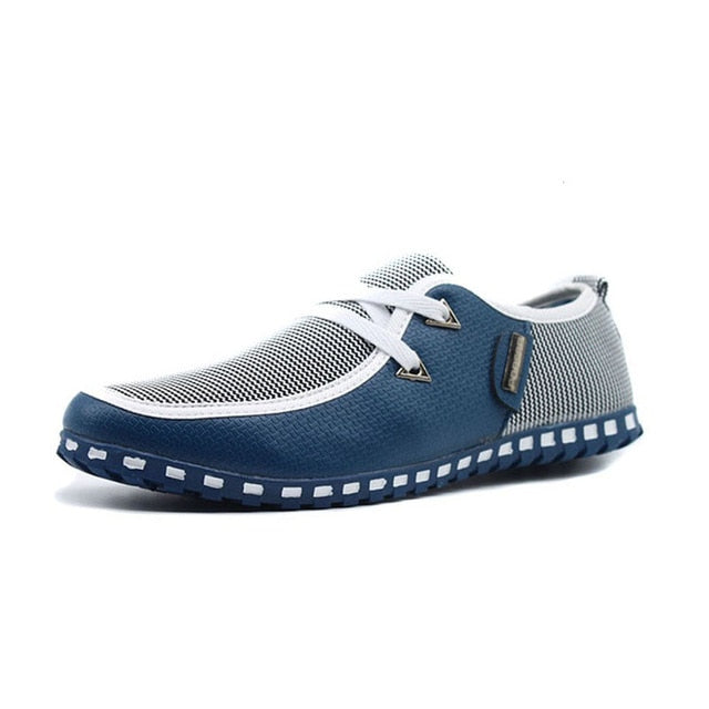 Free-Shipping Men Casual Shoes Breathable Light Flats Shoes Leather Loafers Slip