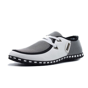 Free-Shipping Men Casual Shoes Breathable Light Flats Shoes Leather Loafers Slip