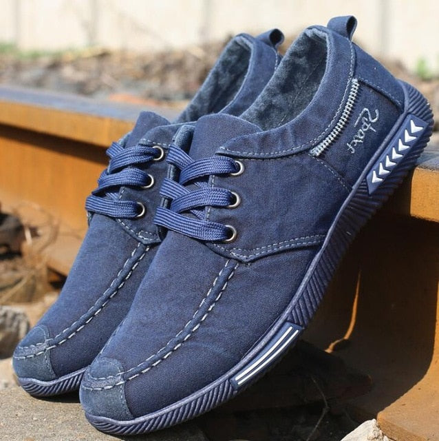 Free-Shipping AGUTZM Canvas Men Shoes Denim Lace-Up Men Casual Shoes Breathable Male Footwear Spring Autumn