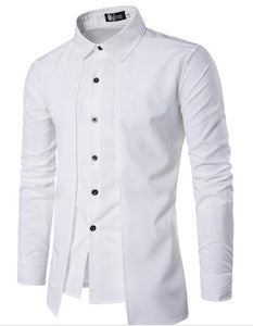 Free-Shipping Men'S Shirts 2018 Long-Sleeved Casual Two Pieces Chemise Homme Solid Arrival Dress High Quality Men'S Shirts XXL