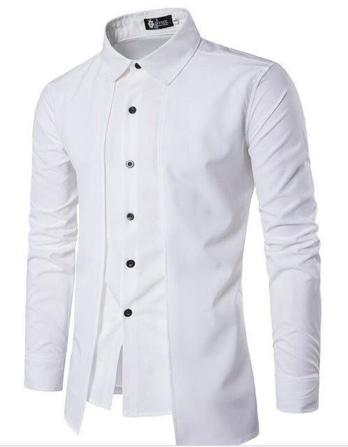 Free-Shipping Men'S Shirts 2018 Long-Sleeved Casual Two Pieces Chemise Homme Solid Arrival Dress High Quality Men'S Shirts XXL