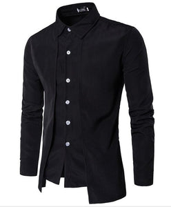 Free-Shipping Men'S Shirts 2018 Long-Sleeved Casual Two Pieces Chemise Homme Solid Arrival Dress High Quality Men'S Shirts XXL