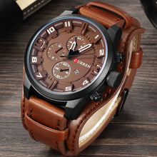Load image into Gallery viewer, Free-Shipping CURREN Top Brand New Men Fashion Quartz Watches Men&#39;s Army Leather Sports Wrist Watch Male Military Date Clock Relogio Masculino