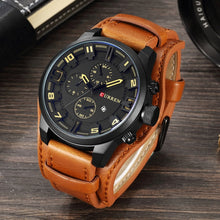 Load image into Gallery viewer, Free-Shipping CURREN Top Brand New Men Fashion Quartz Watches Men&#39;s Army Leather Sports Wrist Watch Male Military Date Clock Relogio Masculino
