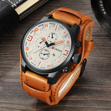 Load image into Gallery viewer, Free-Shipping CURREN Top Brand New Men Fashion Quartz Watches Men&#39;s Army Leather Sports Wrist Watch Male Military Date Clock Relogio Masculino