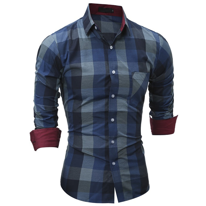 Free-Shipping JCCHENFS 2018 Fashion Brand Shirt For Men Classic Plaid Shirt Casual Men's Shirts Long Sleeve Social Dress blouse