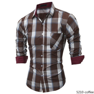 Free-Shipping JCCHENFS 2018 Fashion Brand Shirt For Men Classic Plaid Shirt Casual Men's Shirts Long Sleeve Social Dress blouse