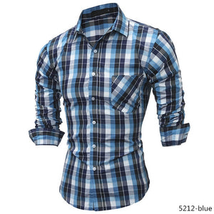 Free-Shipping JCCHENFS 2018 Fashion Brand Shirt For Men Classic Plaid Shirt Casual Men's Shirts Long Sleeve Social Dress blouse