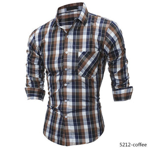 Free-Shipping JCCHENFS 2018 Fashion Brand Shirt For Men Classic Plaid Shirt Casual Men's Shirts Long Sleeve Social Dress blouse