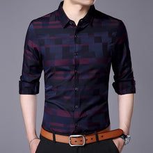 Load image into Gallery viewer, Free-Shipping Brother Wang Brand 2018 Spring New Men&#39;s Casual Slim Shirt Fashion Business Cotton Plaid Long-sleeved Shirt clothes 3XL 4XL